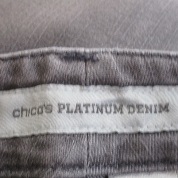 Chico's Platinum straight leg jeans chico sz 2 sht - Picture 3 of 8